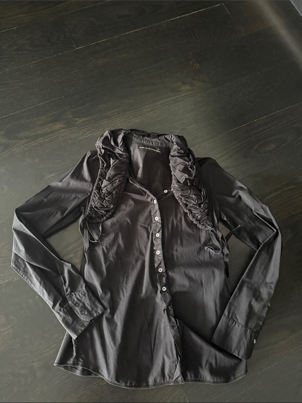 Le Jean de Marithé + François Girbaud Black Button-Down Shirt